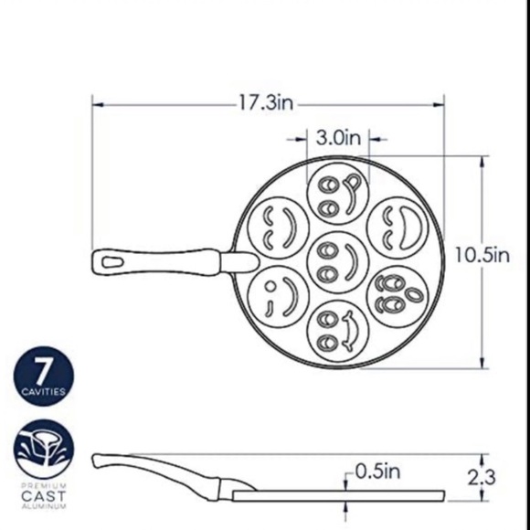 Nordic Ware•Retired•Smiley Face Pancake Pan•Makes 3” Pancakes in Batches of 7!🌼 - Picture 10 of 13